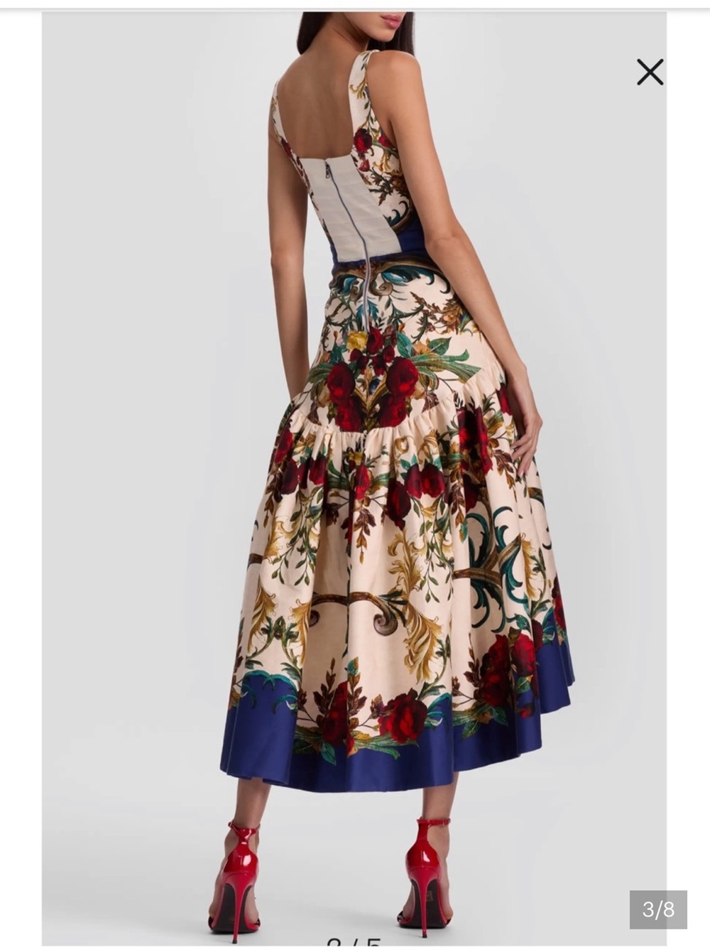 Alice + Olivia Diana Baroque Gilded Rose High-Low dress 4 New $660 - Picture 4 of 9